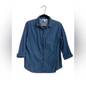 August Max Indigo Button-Down Shirt
